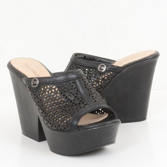 Carlos Rossetti Platform Slide Wedge Chunky Heels Women's Size 8.5 - Picture 8 of 11